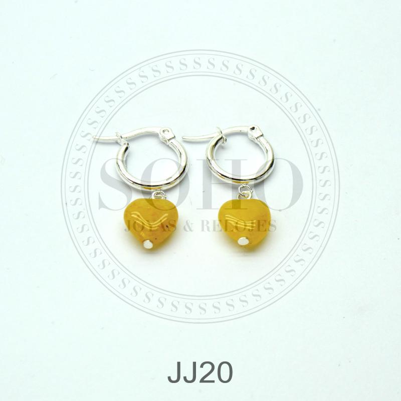 Aros argolla con dije en acero blanco JJ20