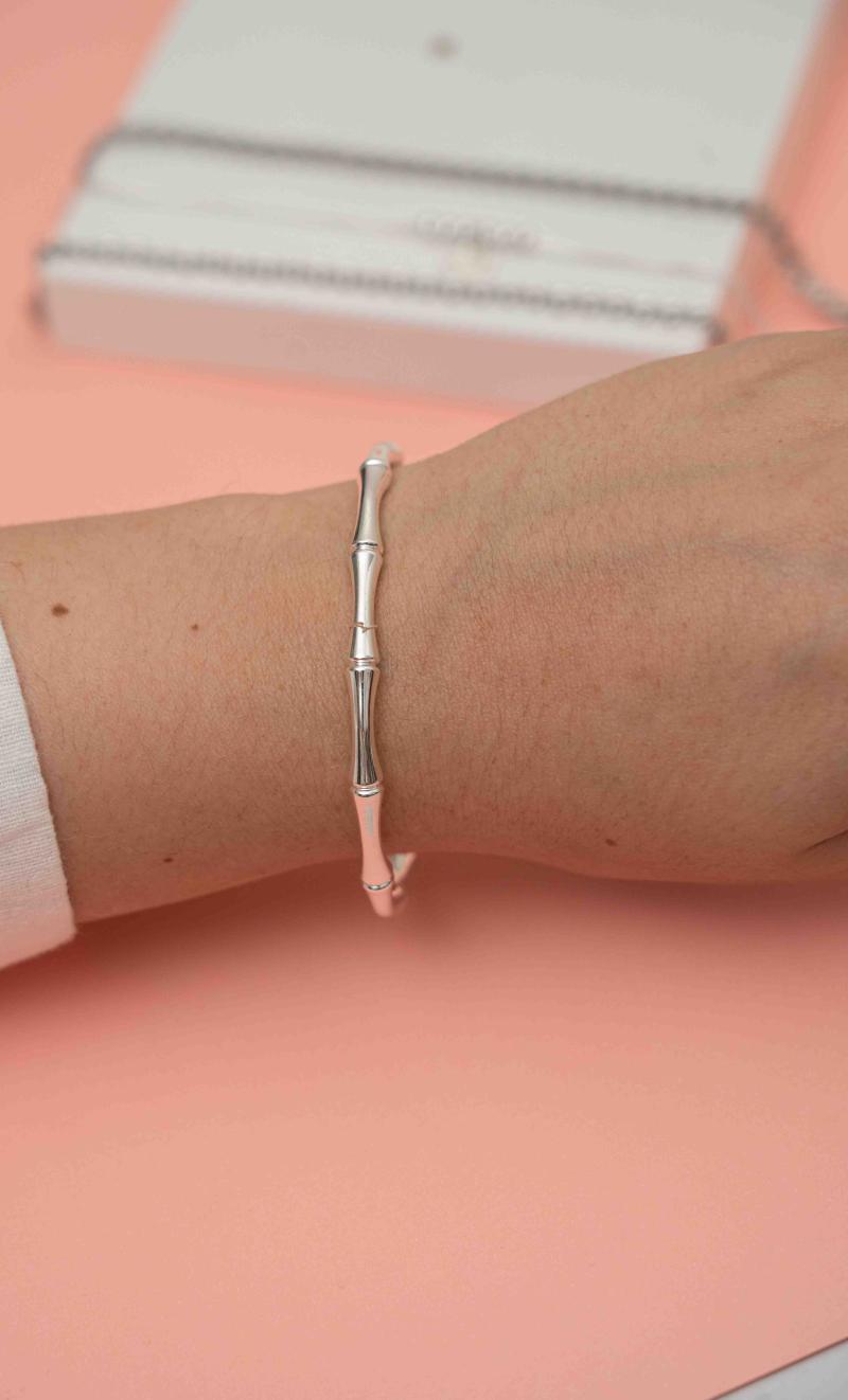 Pulsera esclava en acero blanco YM17