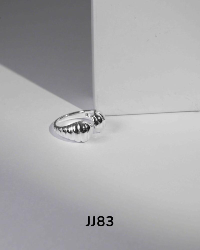 Anillo ajustable en acero blanco JJ83