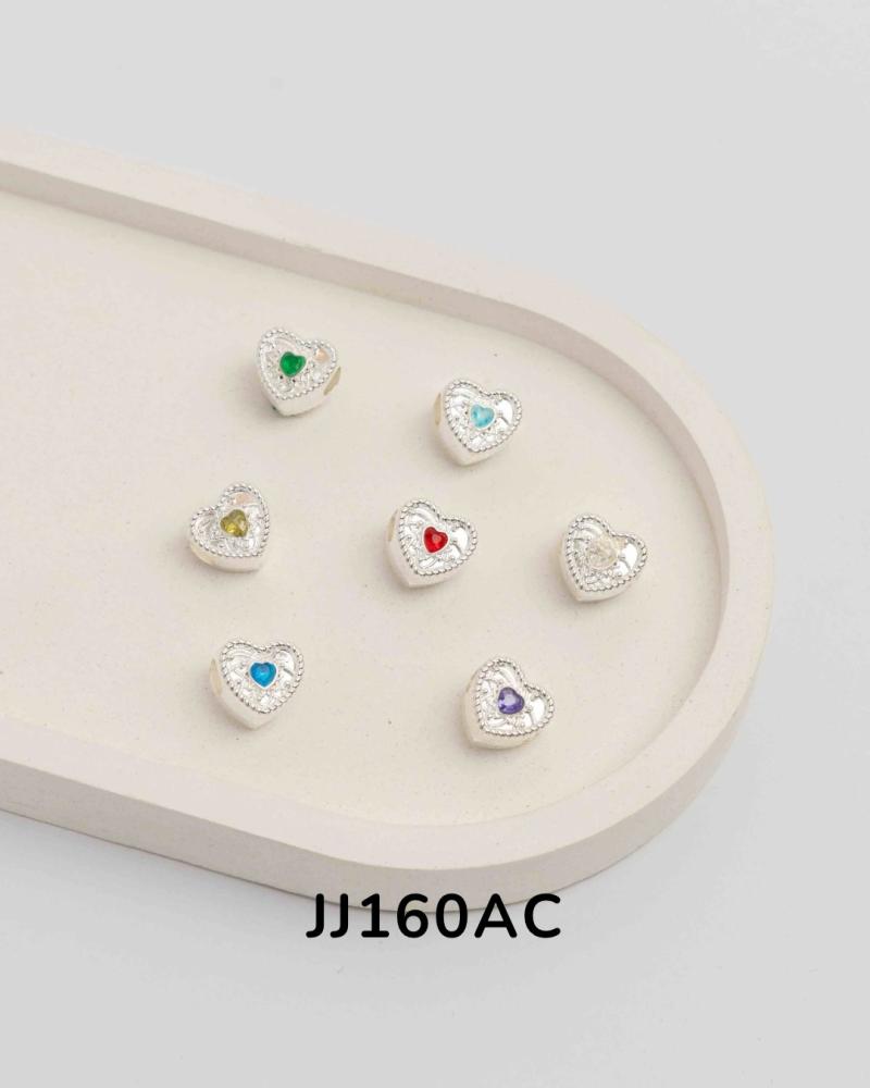 Charms corazón en acero blanco JJ160AC