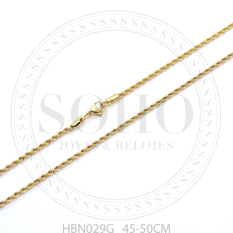 Cadena en acero dorado HBN029G