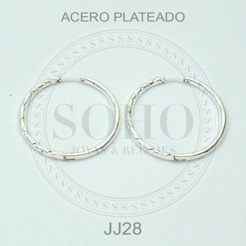 Aros argolla en acero blanco JJ28