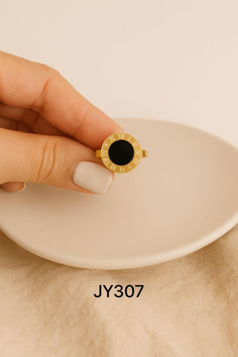 Anillo acero dorado JY307