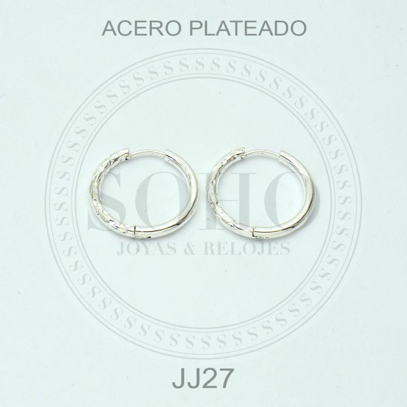 Aros argolla en acero blanco JJ27