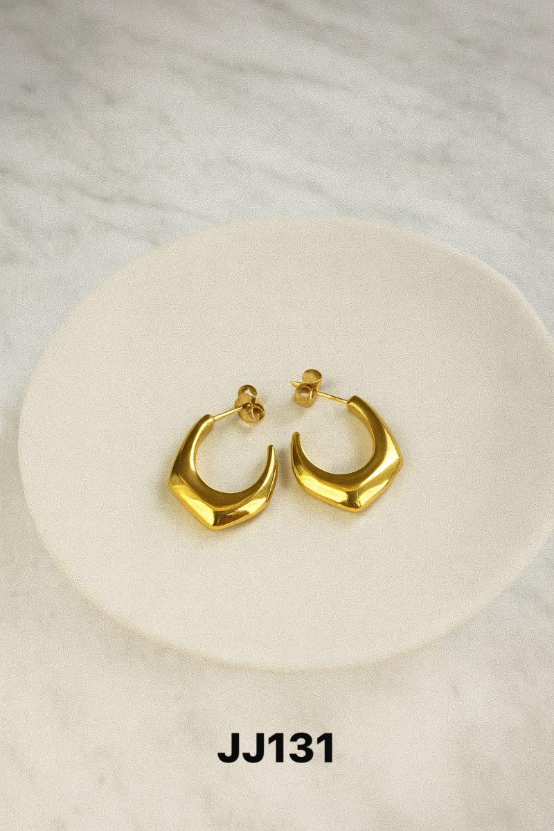 Aros acero dorado JJ131