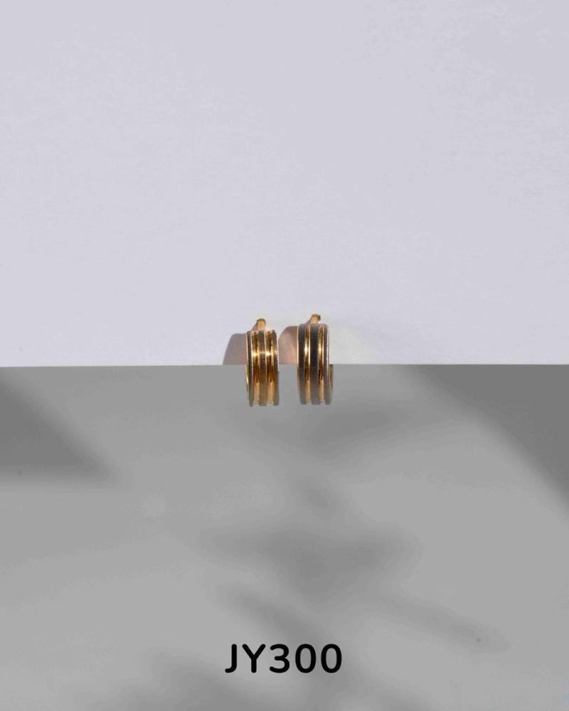 Aro cubano en acero dorado JY300