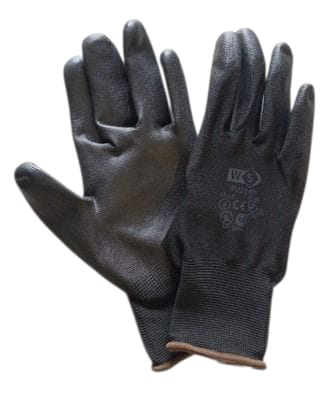 Guante Strech Baño PU Negro Talle 9