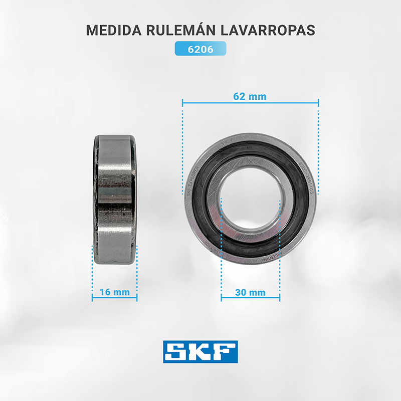 Kit eje soporte tambor para lavarropas Patrick LPK06E10 con rulemanes y retén