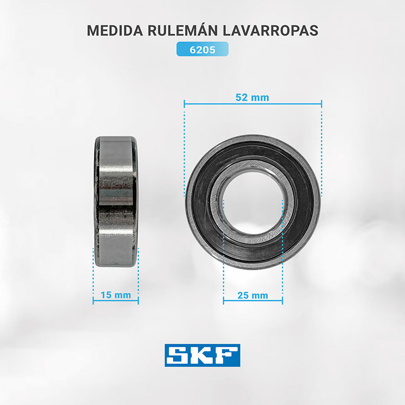 Kit eje soporte tambor para lavarropas Patrick LPK06E10 con rulemanes y retén