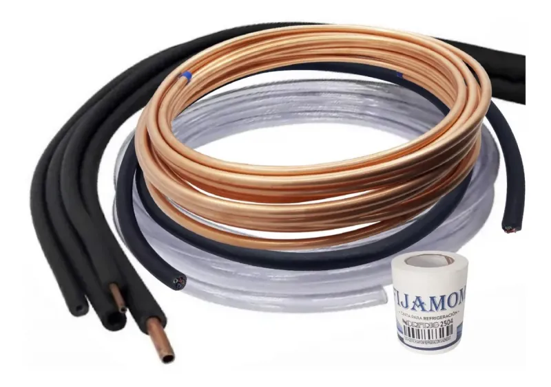 Kit de instalación para aire acondicionado con caño de cobre 3/8 y 1/2 x 3 metros