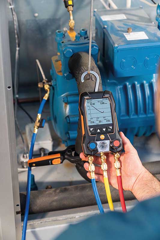 Kit manifold digital Testo 550s bluetooth + dos sondas de temperatura con cable y maletín