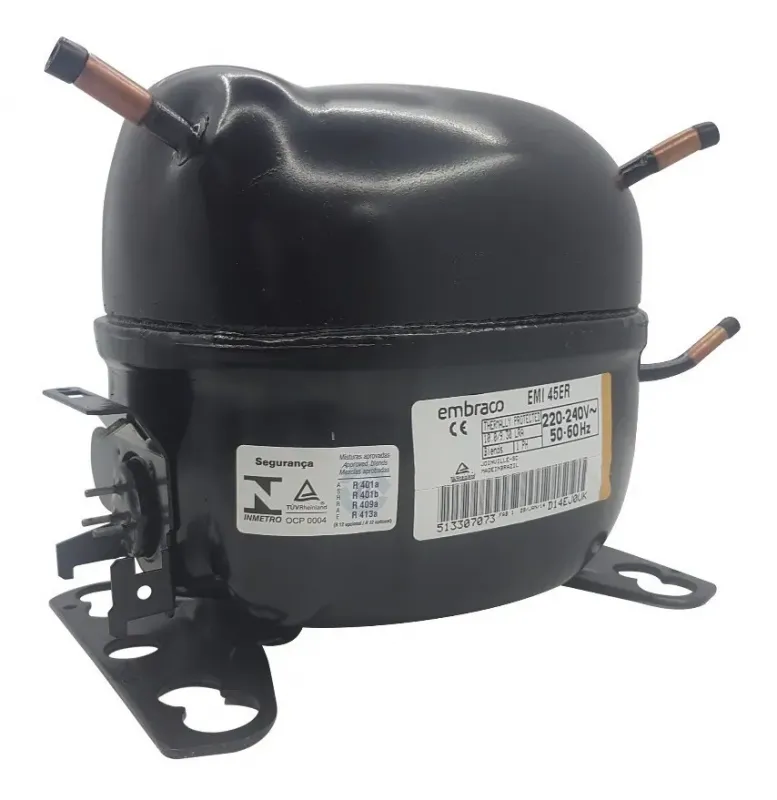 Motor compresor de heladera Embraco 1/8 hp - Gas R12 EMI45ER