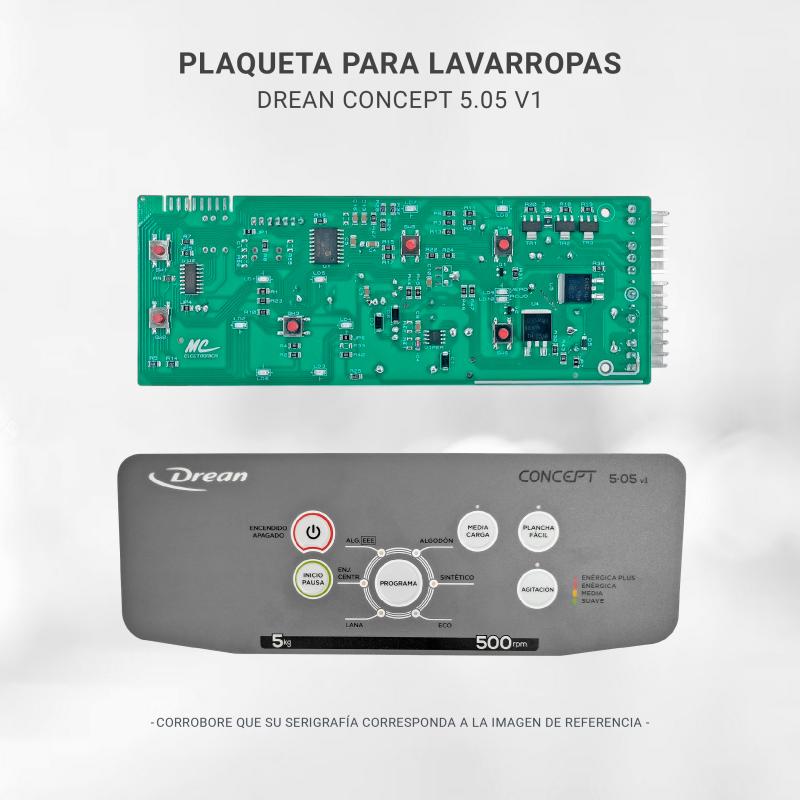 Plaqueta para lavarropas Drean Concept 5.05