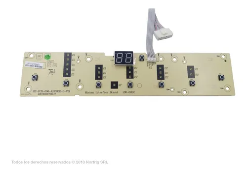 Plaqueta de interfase con display original de lavarropas Electrolux Fuzzy Wash