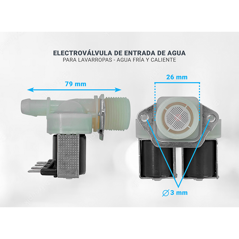 Electroválvula Drean 2 Vías 180° Fría/caliente