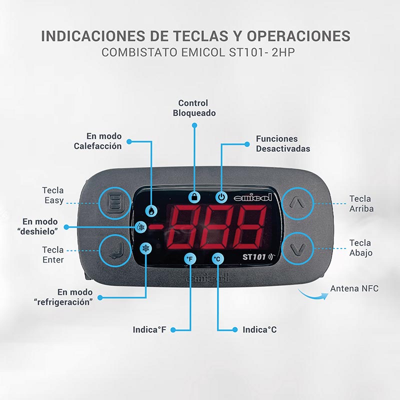 Combistato electrónico Emicol ST101 Conexi¢n NFC