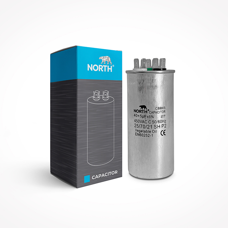 Capacitor Dual 40 + 5 Mf Aire Acondicionado North 450 Vac