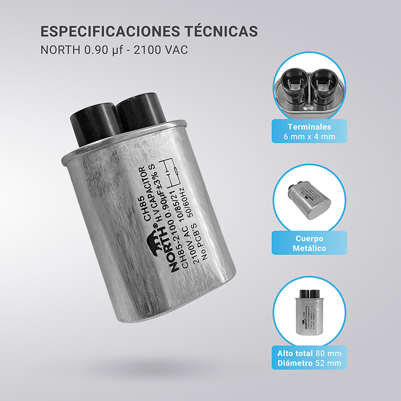 Capacitor Para Microondas North 0.90uf 2100v