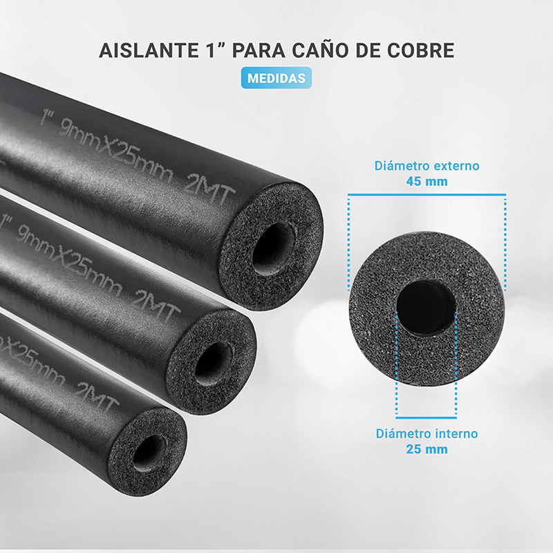 Aislante 1 Pulgada Caño Aire Acondicionado Refrigeracion