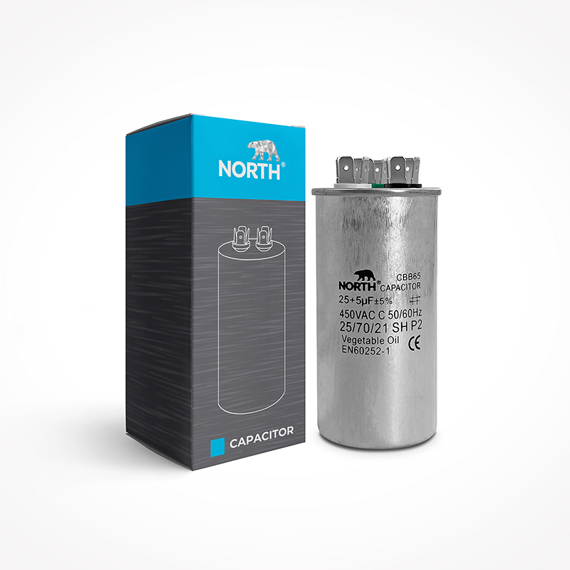 Capacitor Dual Aire Acondicionado 25+5uf 450v Metalico North