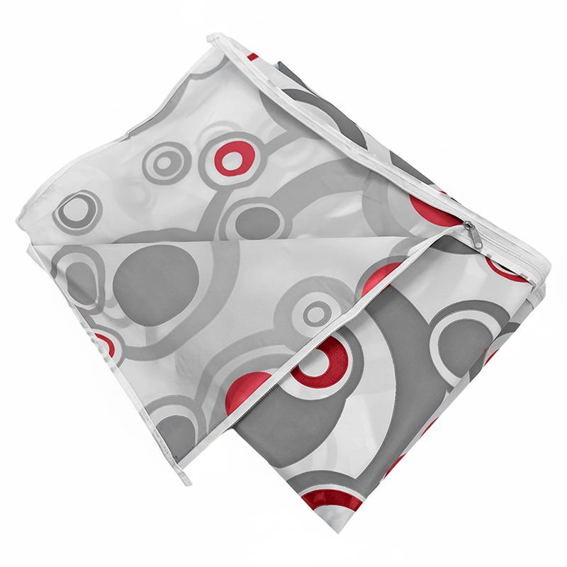 Funda para lavarropas 60x60x81 carga frontal estampada impermeable roja y gris