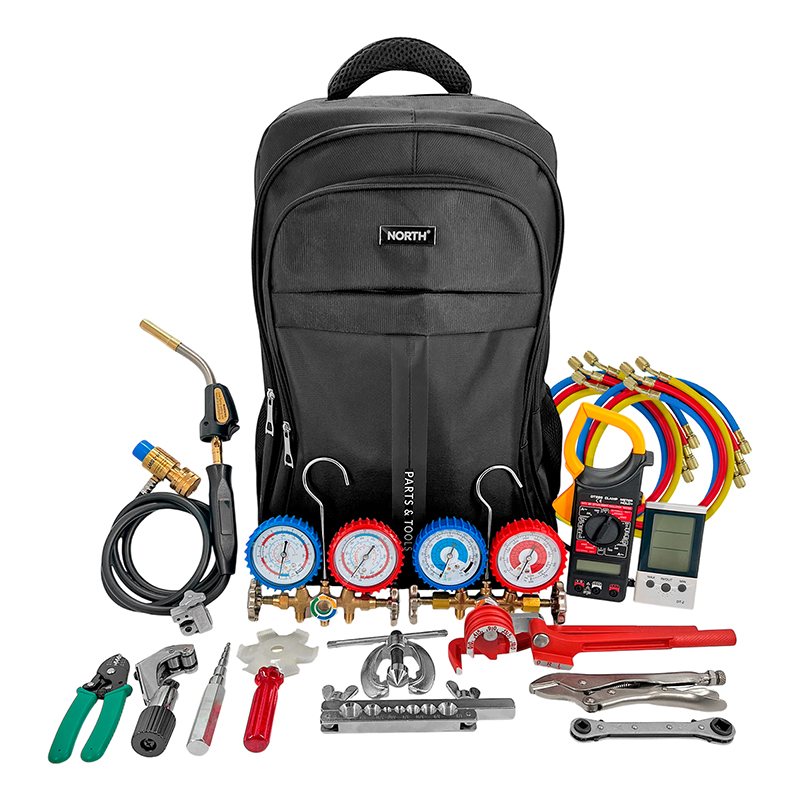 Kit Herramientas Refrigeracion Manifold Split Mochila 40 Litros aire acondicionado North