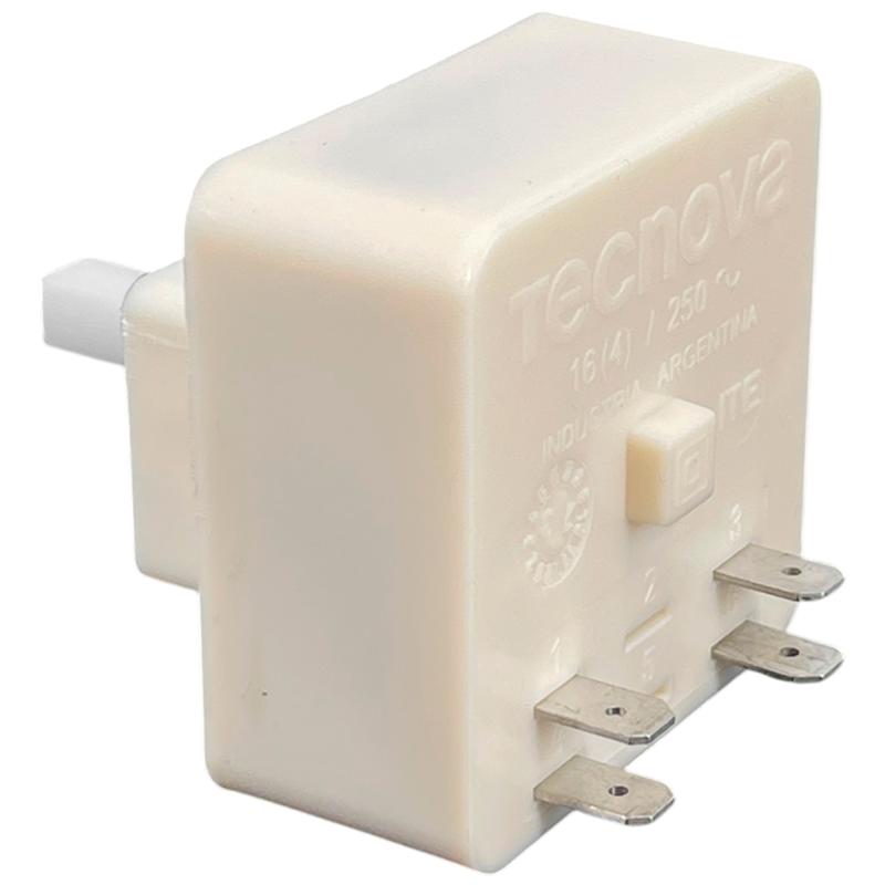 Timer Reloj Tecnova Lavarropas 4 Contactos Eje Cuadrado