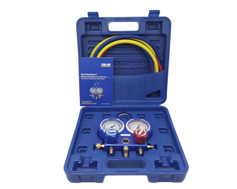 Maletín Value con manifold R22 R134 R404 R407 y mangueras