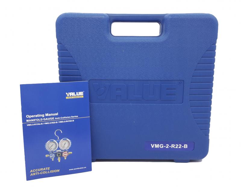 Maletín Value con manifold R22 R134 R404 R407 y mangueras