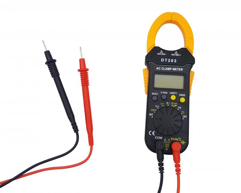 Pinza Amperometrica Dt-203 Compacta Completa Capacimetro