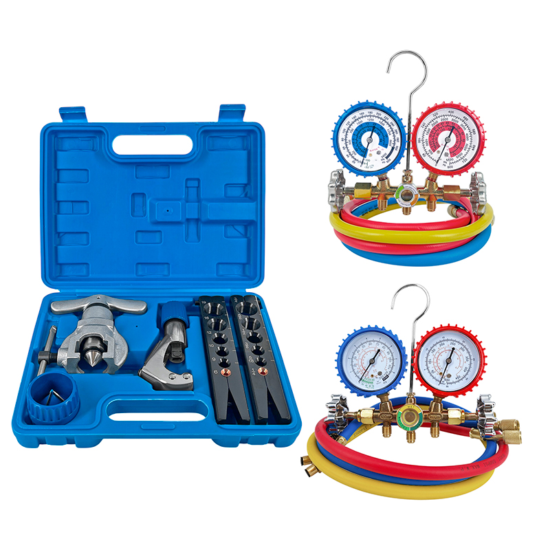 Manifold R22 + Manifold R410 + Kit Pestañadora Excentrica