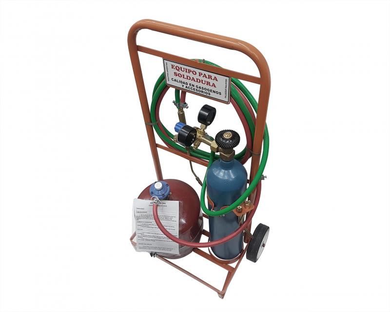 Soldadora Oxigas 3 kilos x 1/2 metro con carro con ruedas