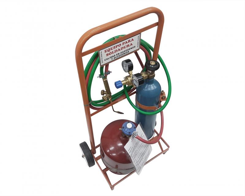 Soldadora Oxigas 3 kilos x 1/2 metro con carro con ruedas