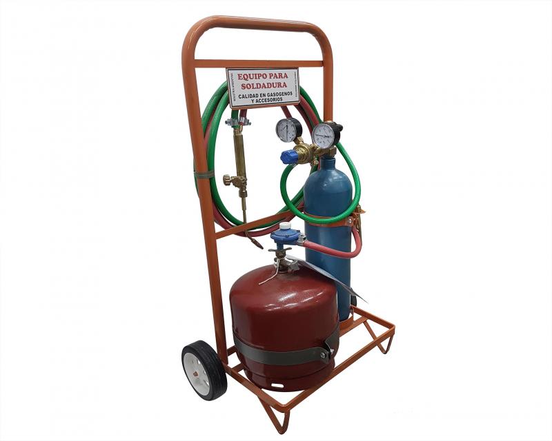 Soldadora Oxigas 3 kilos x 1/2 metro con carro con ruedas