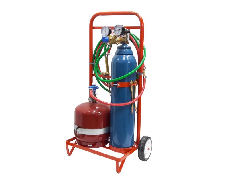 Soldadora Oxigas 3 kilos x 1 metro con carro con ruedas