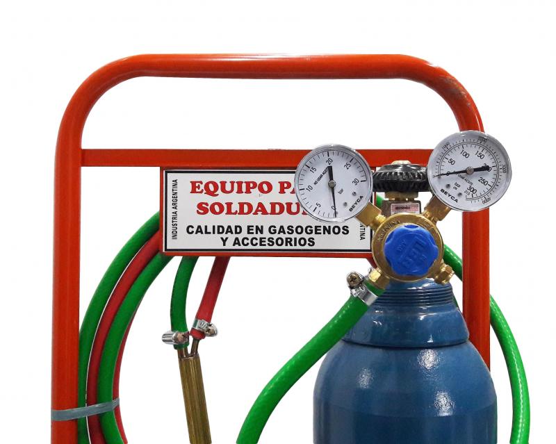 Soldadora Oxigas 3 kilos x 1 metro con carro con ruedas