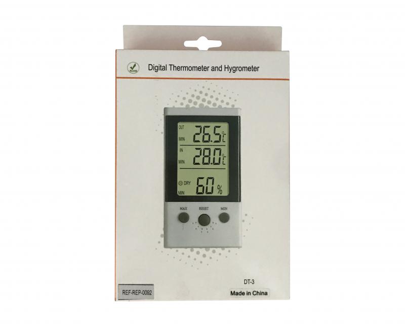 Termómetro digital para refrigeración 2 temperaturas + sensor de humedad DT-3