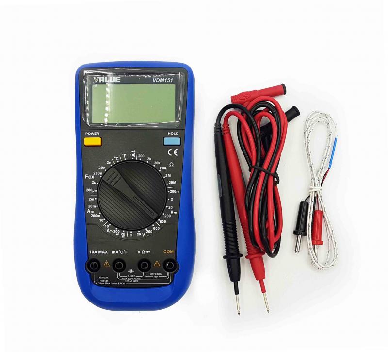 Multímetro capacímetro digital Value VDM-151