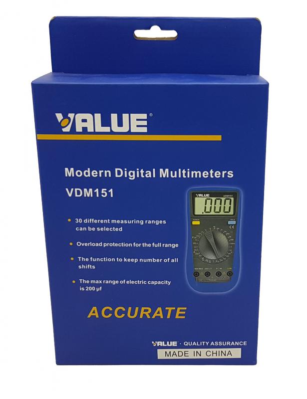 Multímetro capacímetro digital Value VDM-151