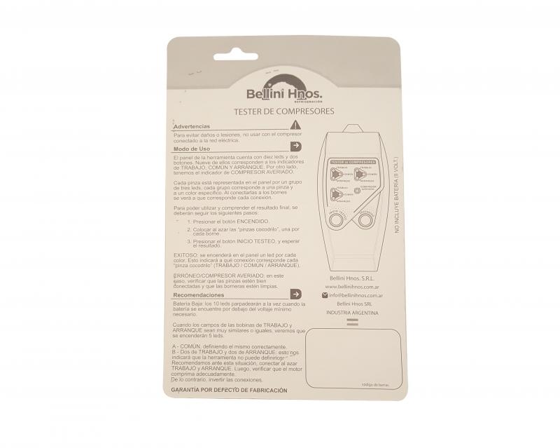 Tester probador de compresores rotativos y alternativos