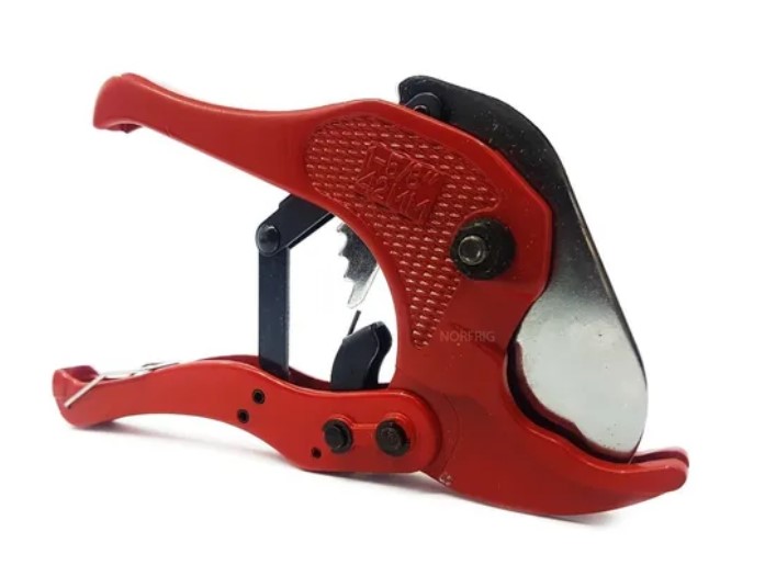 Tijera cortadora de caño plástico PVC termofusora 42mm