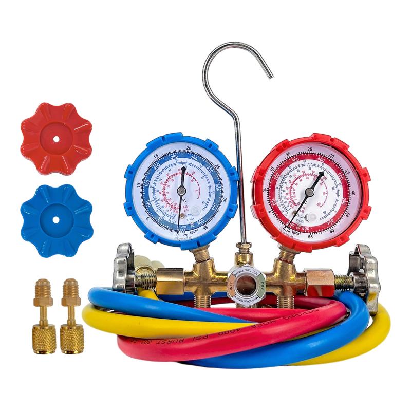 Kit Manifold Combinado R134 R410 Repuesto Perilla Plastica