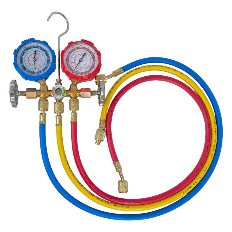 Kit Manifold Combinado R134 R410 Repuesto Perilla Plastica