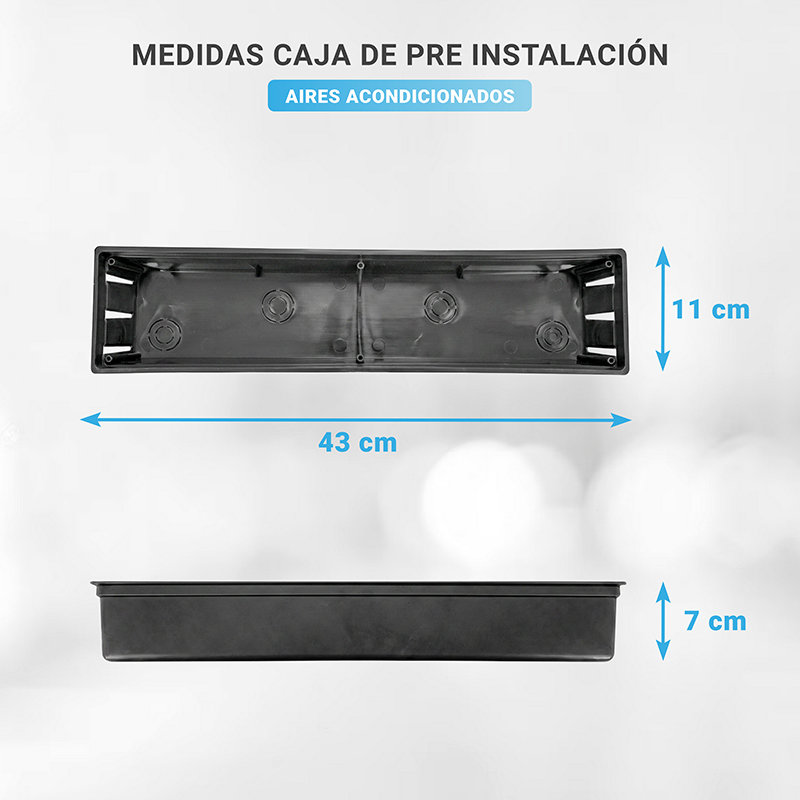 Caja de preinstalación de aire acondicionado para embutir horizontal o vertical