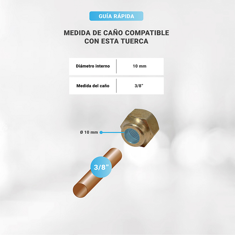 Kit Tuercas Bronce 1/4 Y 3/8 Para Aire Acondicionado Split