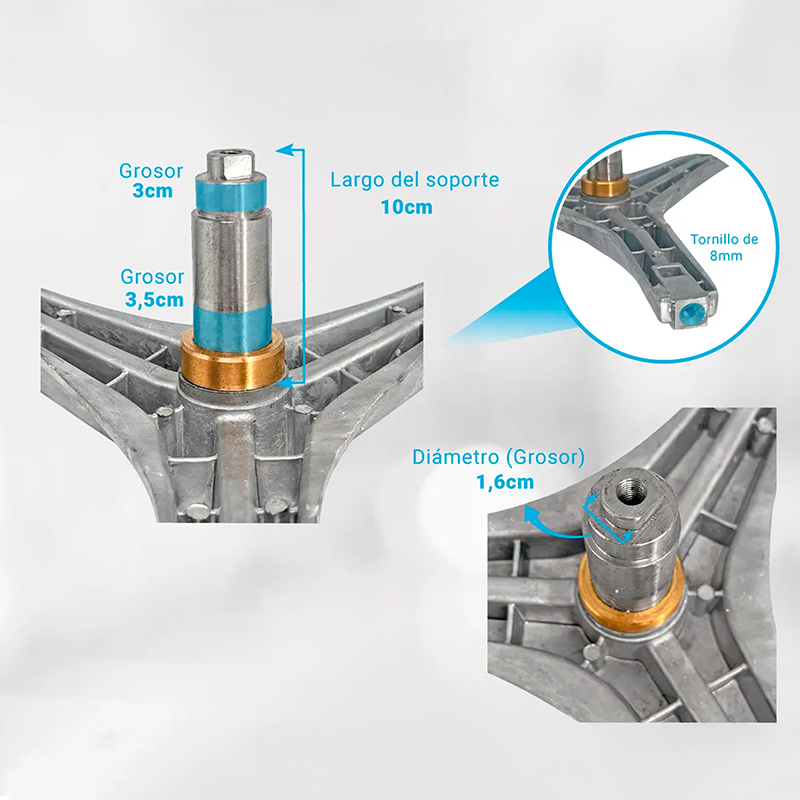 Eje Soporte para Lavarropas Patrick Lpk08 Punta fina