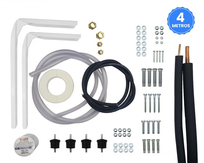 Kit de instalación para aire acondicionado Completo Nº1 - 1/4 y 1/2 x 4 metros