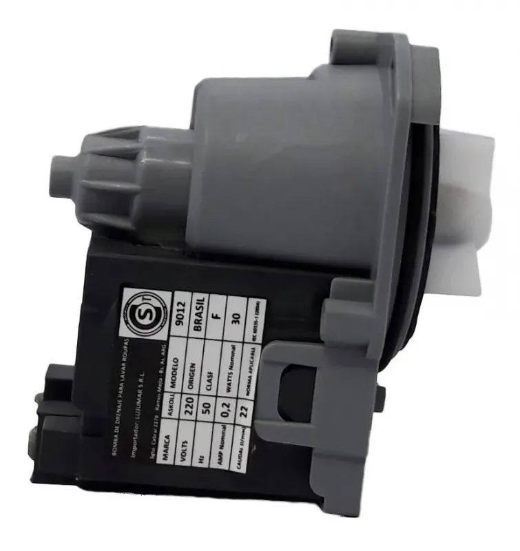 Motor de bomba de desagote 3 trabas para lavarropas Philco PH13, Ranser y Atma