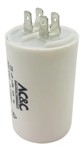 Capacitor de marcha 25 MF AC&C para lavarropas