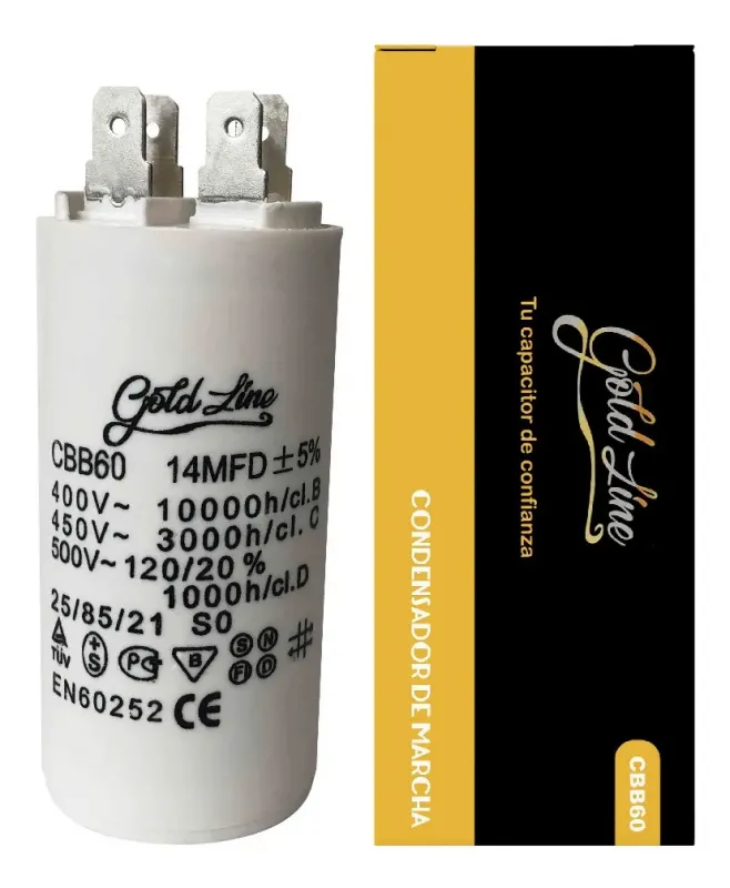 Capacitor de marcha 14 MF para lavarropas